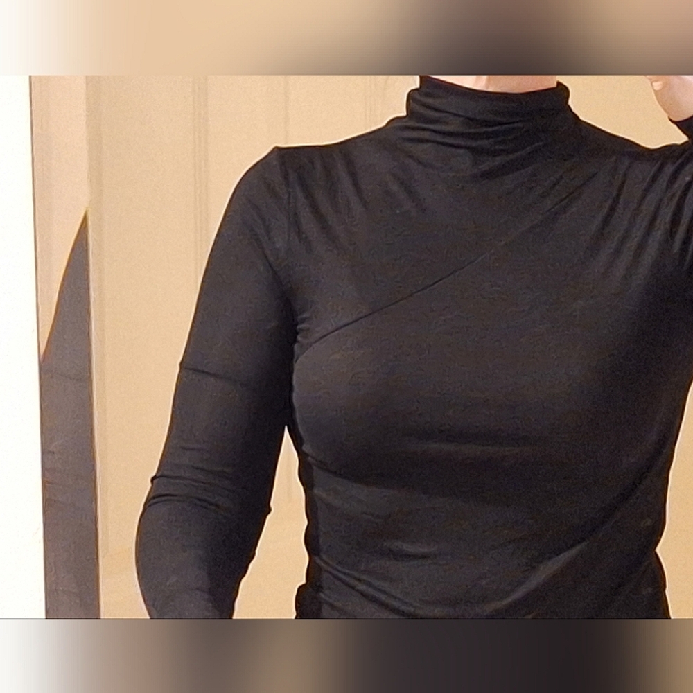 AG Adriano Goldschmied | "Mock" Lightweight  Black Turtleneck